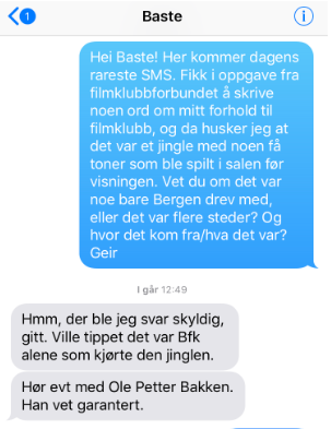 1Baste sms mitt filmklubbminne Geir Kreken